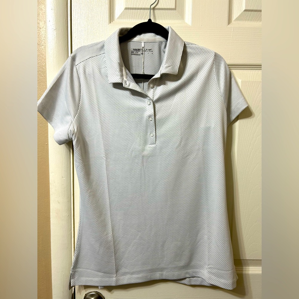 Nike Golf Shirt. White with Black Dots. Size Large. Never worn.